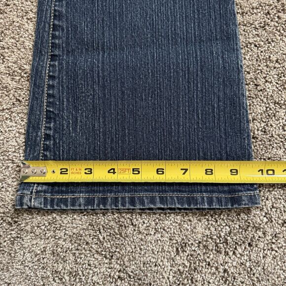 Calvin Klein Blue Denim Flare Mid Rise Jeans Stitched Pockets Size 8 Tag 8/30 - Picture 12 of 12